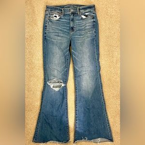 American Eagle Ripped Flare Jeans